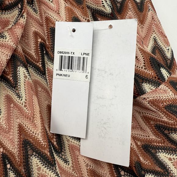 Donna Morgan Halter Mini Dress 6 Zigzag Lace Ruffle Hem Retro Party 70s Cocktail - Picture 10 of 11